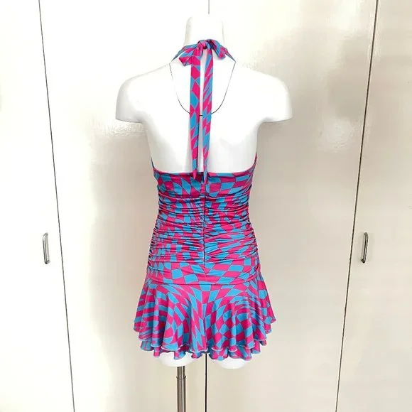 NWOT Dolls kill halter ruched dress S - Picture 4 of 8